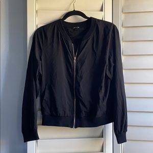 Black Bomber with Zip Closure and Pockets